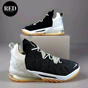 Nike LeBron XVIII 18 Gum Sole White Black CQ9283-007 - Men's Size 9.5
